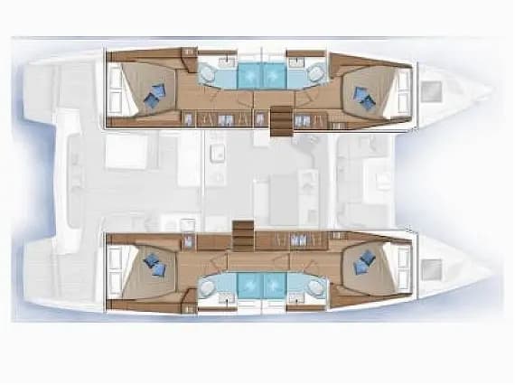 Planul punții pentru Lagoon 46 in Lefkada / Port of Lefkas