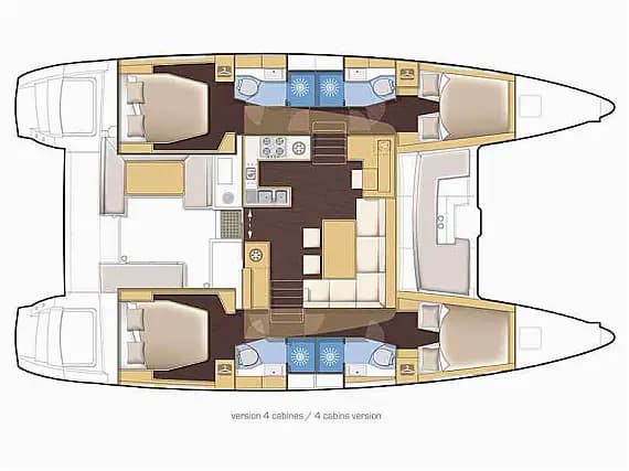 Planul punții pentru Lagoon 450 Fly in Vis / Marina Vis