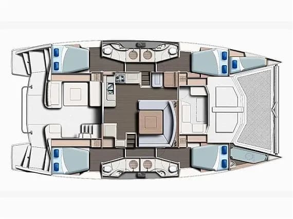 Leopard 48 in Eden Island / Mahe, Victoria / Eden Island Marina 的甲板布局图