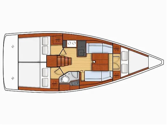 Planul punții pentru Oceanis 35.1 in Sicily / Furnari / Marina Portorosa