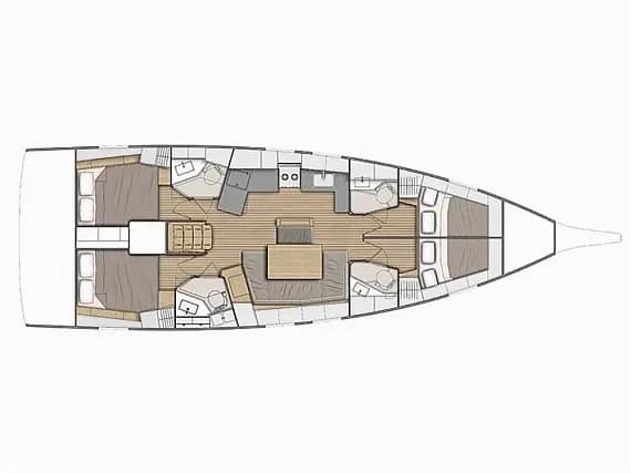 Deck plan of Oceanis 46.1 in Sardinia / Olbia / Marina di Olbia