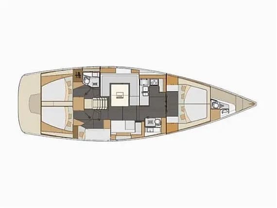 Deck plan of Elan Impression 50 in Pirovac / Marina Pirovac