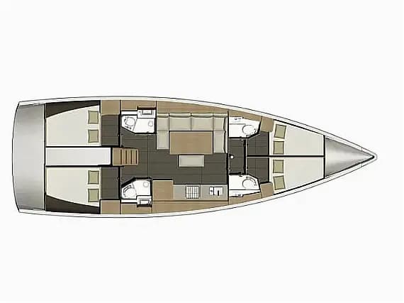 Deck plan of Dufour 460 Grand Large in Vibo Marina
