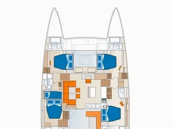 Planul punții pentru Lagoon 560 in Nea Peramos - Attica / Nea Peramos
