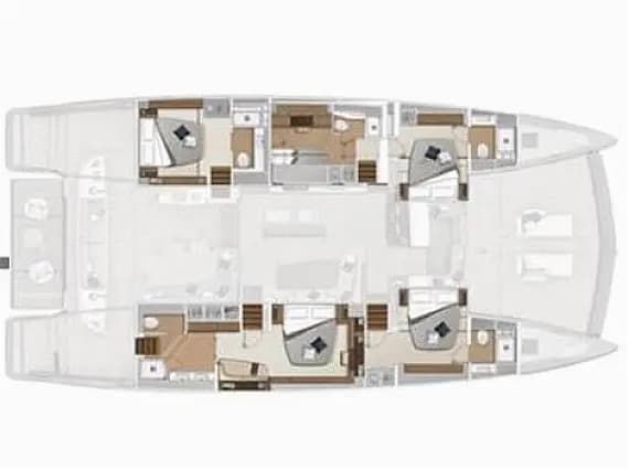 Deck plan of Lagoon Sixty 7 in Split / Port of Split / West Harbour
