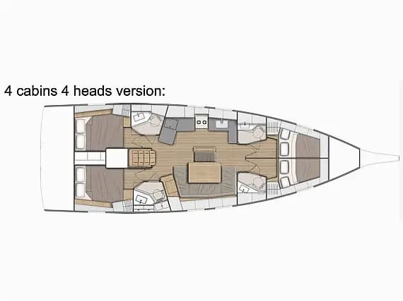Deck plan of Oceanis 46.1 in Göcek Mucev Marina