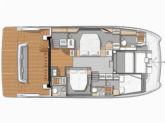 Deck plan of MY44 in Šibenik / D-Marin Marina Mandalina