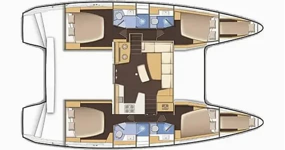 Planul punții pentru Lagoon 42 in Piombino / Salivoli