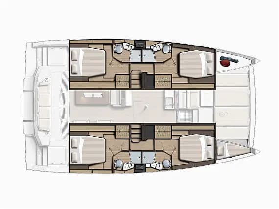 Bali 4.4 in Sardinia / Porto Rotondo / Punta Nuraghe 的甲板布局图
