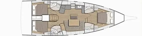 Deck plan of Oceanis 46.1 in Rhodes New Marina