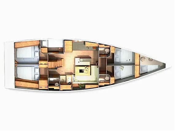 Deck plan of Hanse 505 in Kaštel Gomilica / Marina Kaštela