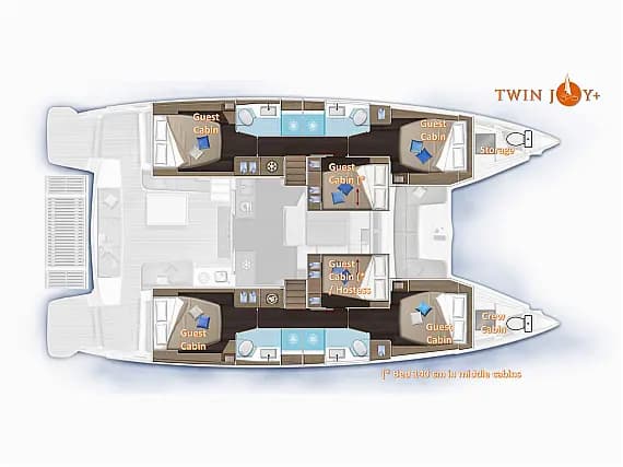 Planul punții pentru Lagoon 51 in Trogir / SCT Marina Trogir