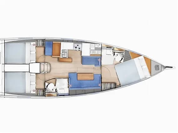 Deck plan of Sun Odyssey 410 in Piombino / Marina Arcipelago Toscano