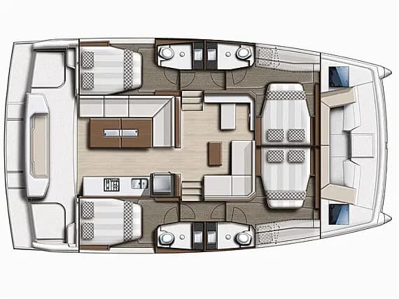 Bali Catspace in Ibiza / Marina Port Ibiza 的甲板布局图