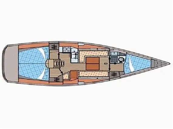 Deck plan of Elan Impression 434 in Tenerife / Las Galletas / Marina del Sur