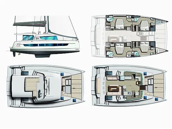 Planul punții pentru Bali 4.8 in Marmaris / Albatros Marina