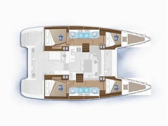 Deck plan of Lagoon 40 in Split / ACI Marina Split