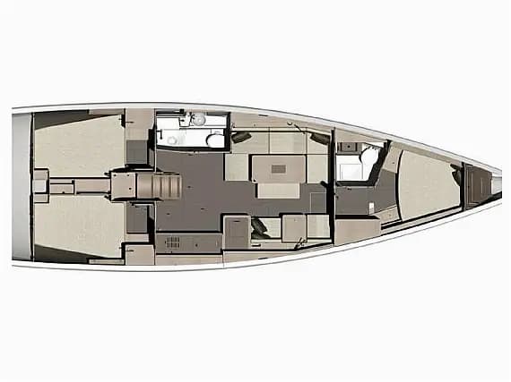 Deck plan of Dufour 412 Grand large in Sardinia / Portisco / Marina di Portisco
