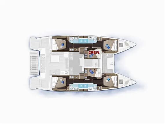 Planul punții pentru Lagoon 51 in Athens / Alimos Marina