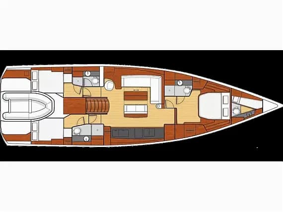תוכנית הסיפון של Oceanis Yacht 62 in Kaštel Gomilica / Marina Kaštela