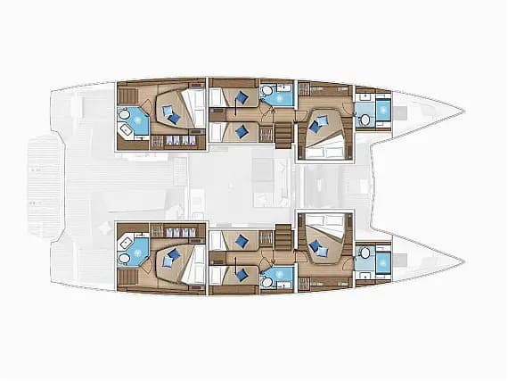 Planul punții pentru Lagoon 55 in Athens / Alimos Marina