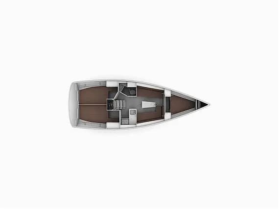 Deck plan of Bavaria 34 Cruiser in Split / ACI Marina Split