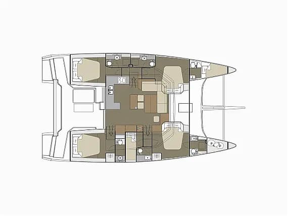 План на палубата на Dufour Catamaran 48 in Athens / Alimos Marina