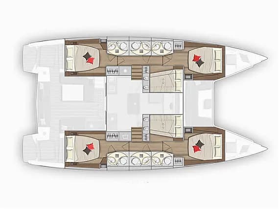 Planul punții pentru Lagoon 50 in Šibenik / D-Marin Marina Mandalina