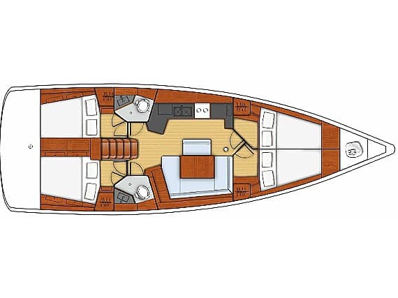 Deck plan of Oceanis 45 in Volos / Port of Volos