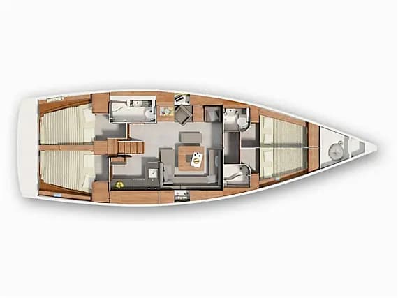Deck plan of Hanse 455 in Kos / Marina Kos