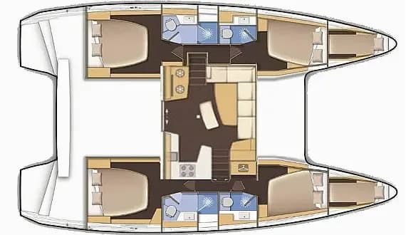 Planul punții pentru Lagoon 42 in Palairos / Marina Paleros