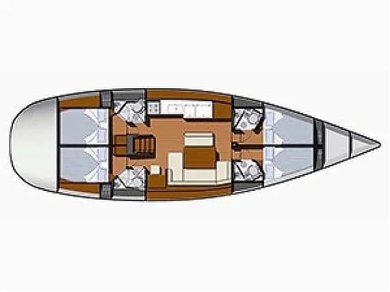 Deck plan of Sun Odyssey 49 in Keramoti - Kavala / Keramoti