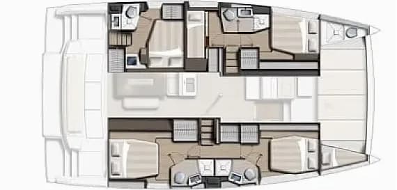 Planul punții pentru Bali 4.6 in Lefkada / D-Marin Marina Lefkas
