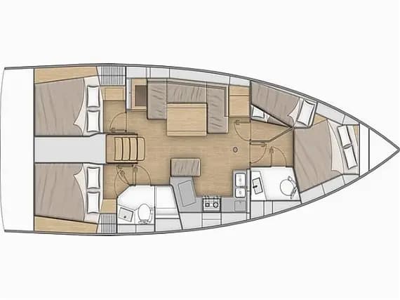 Deck plan of Oceanis 40.1 in Sardinia / Portisco / Marina di Portisco