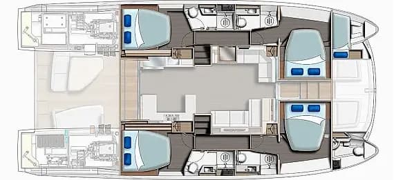 תוכנית הסיפון של Leopard 53 PC in Grimaud / Port Grimaud