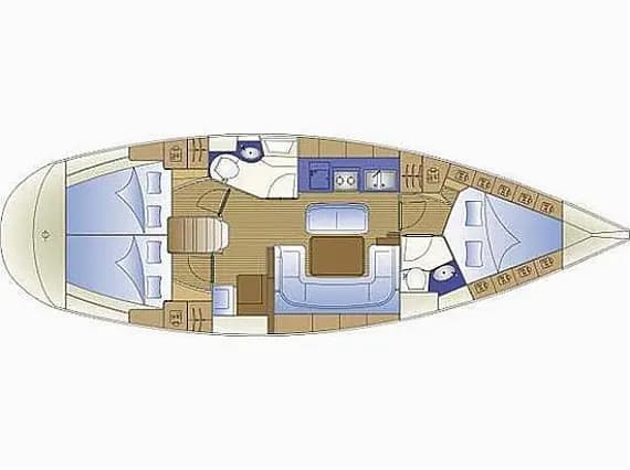 Deck plan of Bavaria 40 Cruiser in Corfu / Gouvia / D-Marin Marina Gouvia