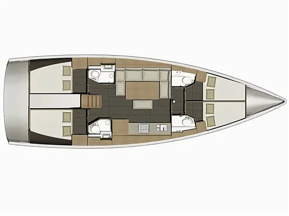 Deck plan of Dufour 460 Grand Large in Sardinia / Cagliari / Marina di Cagliari