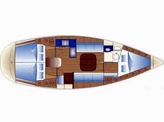 Deck plan of Bavaria 36 Cruiser in Palairos / Marina Paleros