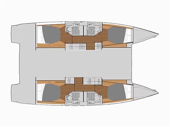 Planul punții pentru Astréa 42 in Sicily / Furnari / Marina Portorosa