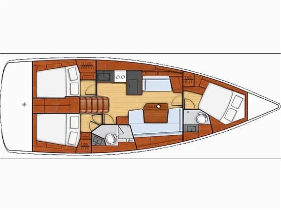 Deck plan of Oceanis 41.1 in Athens / Alimos Marina