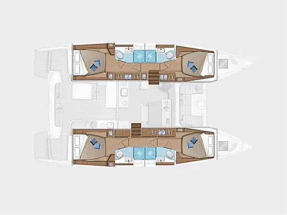 Lagoon 46 in Athens / Alimos Marina 的甲板布局图