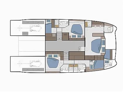Planul punții pentru Aquila 50 Yacht in Lignano Sabbiadoro / Lignano