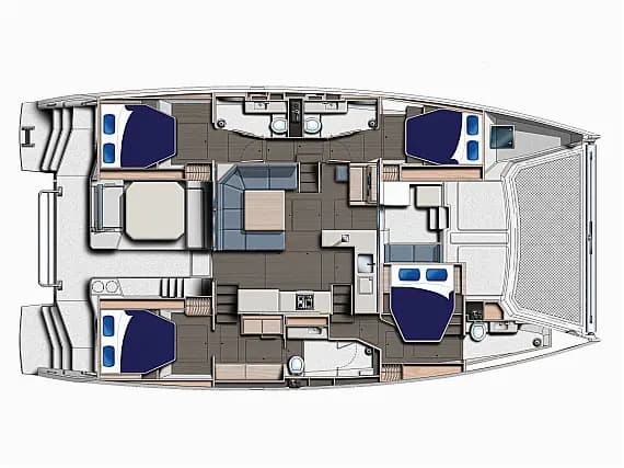 תוכנית הסיפון של Leopard 50 in Tortola / Road Town / Wickhams Cay II Marina