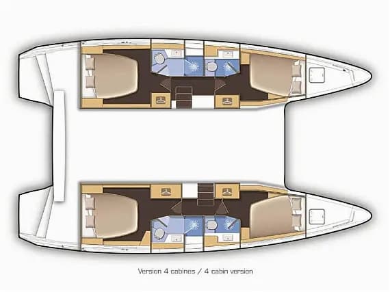 Planul punții pentru Lagoon 42 in Martinique / Le Marin