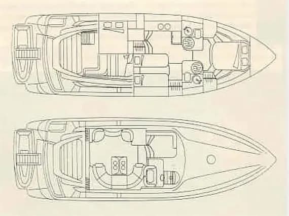 Deck plan of Sunseeker Manhattan 48 in Kaštel Gomilica / Marina Kaštela