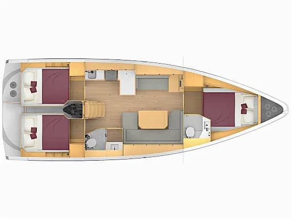 Deck plan of Bavaria 42 Cruiser in Castellammare di Stabia / Marina di Stabia