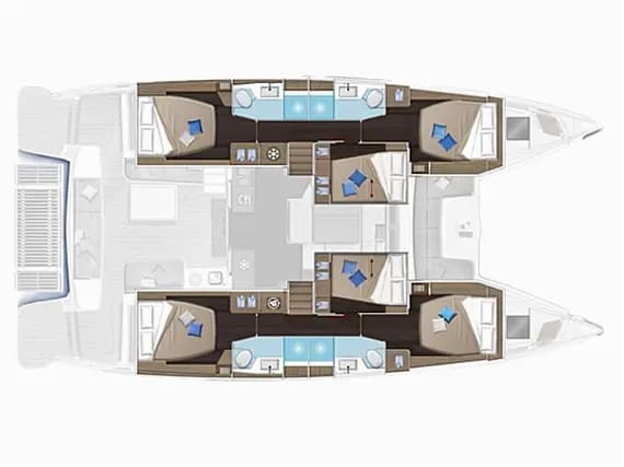 Planul punții pentru Lagoon 51 in Sukošan / D-Marin Dalmacija Marina