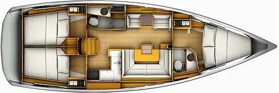 Deck plan of Sun Odyssey 419 in Tortola / Road Town / Fort Burt Marina