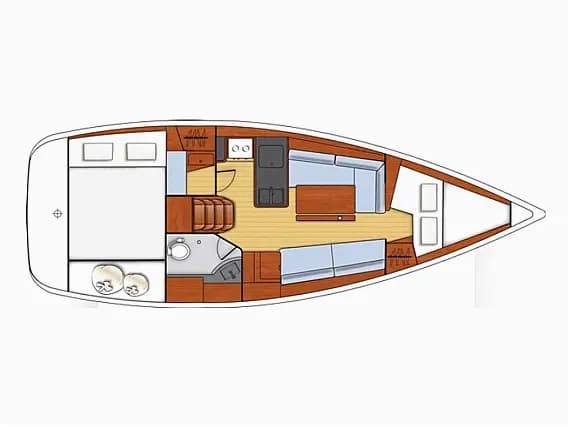 Deck plan of Oceanis 31 in Arzon / Port du Crouesty