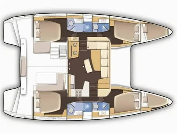 Planul punții pentru Lagoon 42 in Eden Island / Mahe, Victoria / Eden Island Marina